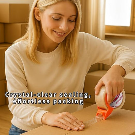 WINSUFIRE Heavy Duty Packing Tape for Shipping, Scotch Tape,Total 390Y, 1.88 inch x 65 Yards,6 Pack Clear Packing Tape, Scotch Packaging Tape with Dispenser