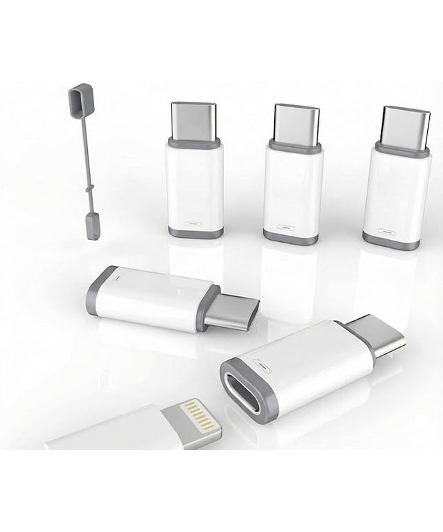 5 Pack Lightning to USB C Adapter for iPhone 15/16/17 Pro, Fast Charging & Data Sync for iPhone 17/16 Accessories, USB C Charger Cable, Not for Audio/OTG