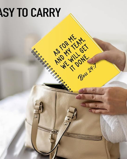 Msticey As For Me And My Team We Will Get It Done 160 Blank Pages Yellow Hardcover Spiral Notebook, Appreciation Gifts for Women Manager Supervisor Leader Coworker Colleague, Funny Boss Day Gifts