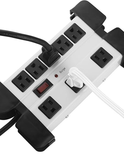 Heavy Duty Surge Protector for Appliances, 8 Outlet Workshop Power Strip with 1200 Joules, Metal with 6FT Extension Cord and Wide Spaced. Grey