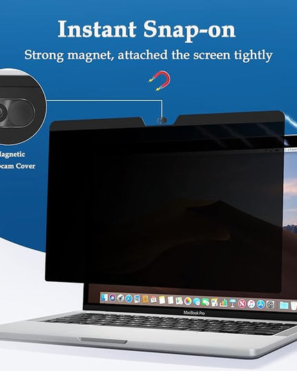 Privacy Screen MacBook Pro 13 Inch (2016-2022, M1,M2) and MacBook Air 13 In(2018-2021, M1), Magnetic Removable Anti-Glare Privacy Filter with Camera Cover, Laptop Privacy Screen Protector for Mac 13in IPROKKO