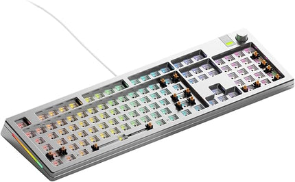 Glorious Gaming - GMMK 3 PRO Barebones Custom Keyboard Kit w/Knob, Custom Modular Aluminum Body & Gasket System, Hotswappable 100% Keyboard, Sound Dampening Foam, Aluminum Switch Plate ANSI (Silver)