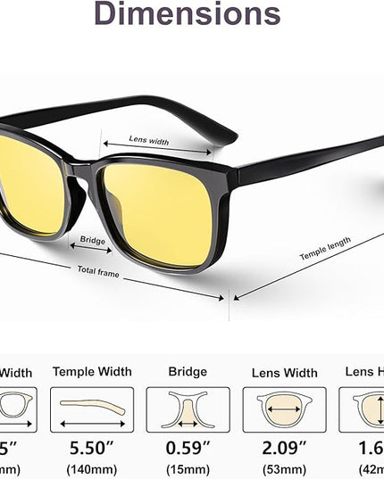VISOONE Blue Light Blocking Glasses Square with Anti Computer Glare for Gaming Women and Men MONTANA