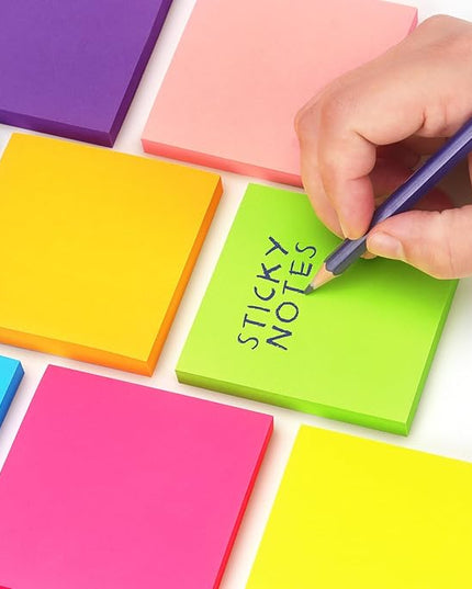 Sticky Notes 3x3 inch Bright Colors Self-Stick Pads 8 Pads/Pack 85 Sheets/Pad Total 680 Sheets