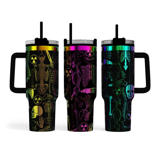 Radiology 40oz Engraved X-ray Tumbler with Leak-Proof Lid, Stainless Steel, Black Iridescent