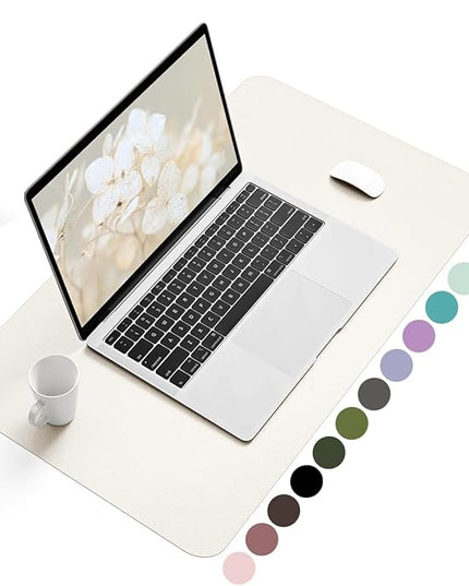 YSAGi Non-Slip Leather Desk Pad, Desk Matt for Desktop, Waterproof Laptop Computer Keyboard Mat, Table Protector Blotter Mat, Large Mouse Pad for Office/Work/Home/Decor(Cream, 23.6" x 13.7")