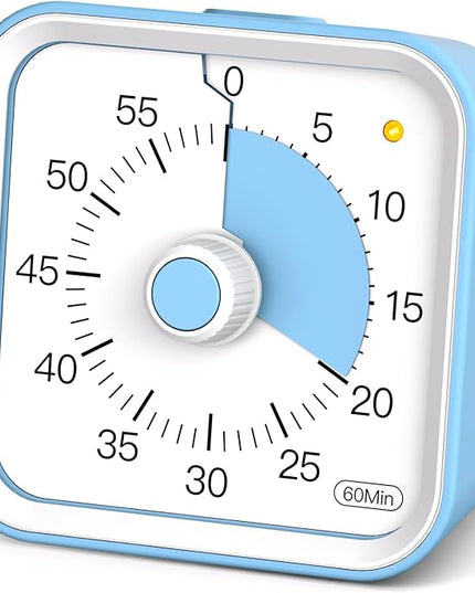 InfPokid Visual Timer for Kids with Pause Function, 60 Minute Countdown Timer for Kids Desk Study, Teaching, Kitchen Cooking, Office Meetings, Time Management for ADHD (Blue)