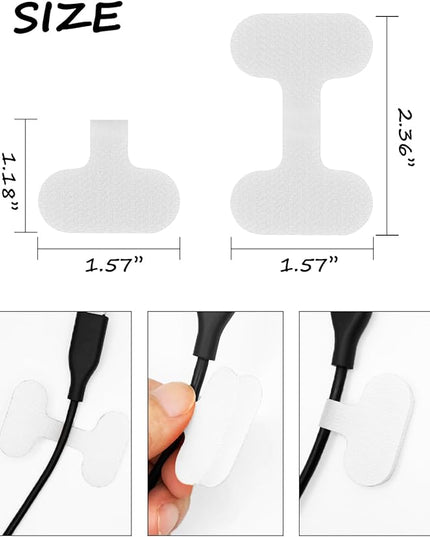 32 Write On Wire Labels - White, 1.2" x 0.63" for Electronics & Computers Cable Management