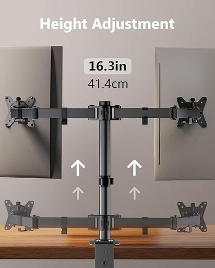 ErGear Dual Monitor Stand, Heavy Duty Adjustable Monitor Desk Mount for 2 Screens up to 32 Inches, Fully Adjustable Height, Tilt, Swivel, Rotate, Supports 17.6 lbs per Monitor Arm, Easy Installation