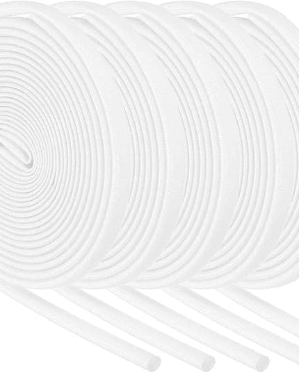 MECCANIXITY 5Pcs Wire Insulation Braid Fire Sleeve,9.8Ft-4mm ID White, High Temp Silicone Coated Fiberglass Sleeving for Automotive Hose Lines Electrical Wiring