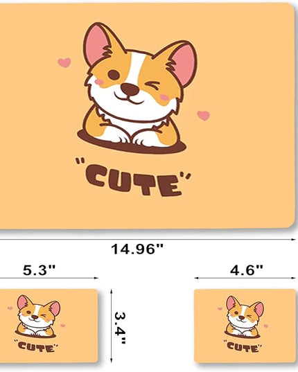 Laptop Skin Sticker Decal,12" 13" 13.3" 14" 15" 15.4" 15.6 inch Laptop Vinyl Skin Sticker Cover Art Protector Notebook PC (2 Wrist Pad Skins Included), Decorative Waterproof Removable, Cute Corgi