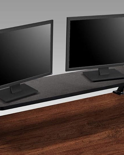 Kantek Ergonomic Mounted Computer Monitor Riser Stand, Floating Desk Shelf, Clamp On Base, Extra-Wide, 39.4" X 10.2" X 5.1", Black