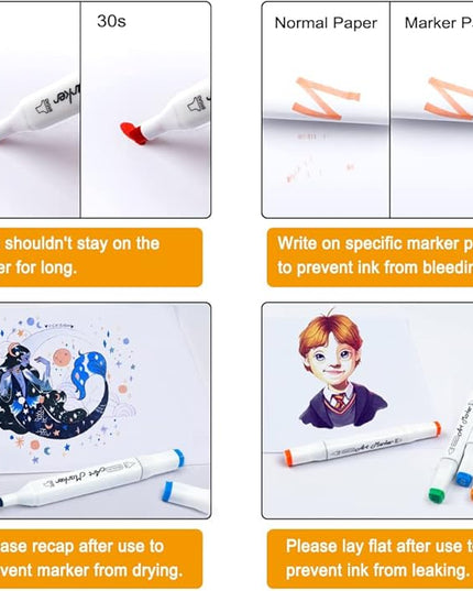 Shuttle Art 280 Colors Dual Tip Alcohol Based Art Markers, 279 Colors Permanent Marker Plus Colorless Blender, Micro-tip Pens, White Highlighter Pens, Marker Bag with Holders for Kids Adult Coloring