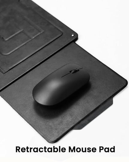 PUNCUBE Portable Lap Desk - Lap Desk with Retractable Mouse Pad, Adjustable Stand, Writing Board, Expandable Surface, and Heat Protection for Laptops and Tablets (Black)