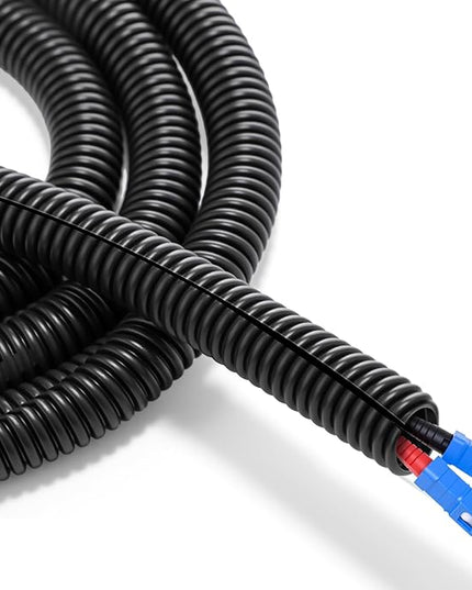 Sasylvia 3/8" x 25 ft Split Wire Loom Tubing Automotive Wire Loom Assortment Split Cable Sleeves Bulk Flexible Electrical Conduit Protective Kit