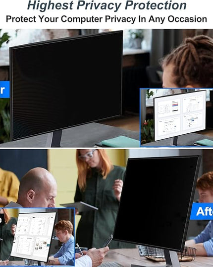 JEAPKA [2-Pack] 21.5 Inch Privacy Screen for Monitor Computer Screen Privacy Filter for 16:9 Widescreen Monitor Desktop PC Monitor Privacy Film Monitor Privacy Shield and Anti-Glare Protector