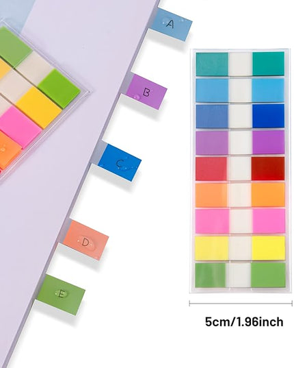 Golcellia Writable Sticky Tabs, 900 Pcs Transparent Sticky Page Marker Tabs for Document Organization, Teacher Supplies, Study Aids, Office Supplies, Colorful Tabs