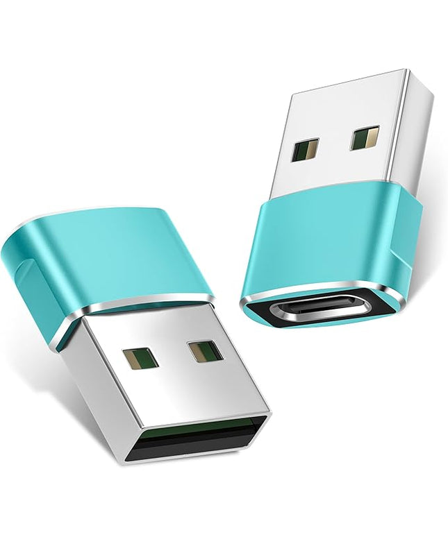Basesailor USB to USB C Adapter 2 Pack,Type C Female to USB A Male Charger Cable Converter for Apple Watch Ultra iWatch Series 9 7 SE,AirPods Pro 2,iPhone 15 14 13 12 Plus Max,iPad 9 10 Air 4 5 Mini 6