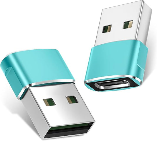 Basesailor USB to USB C Adapter 2 Pack,Type C Female to USB A Male Charger Cable Converter for Apple Watch Ultra iWatch Series 9 7 SE,AirPods Pro 2,iPhone 15 14 13 12 Plus Max,iPad 9 10 Air 4 5 Mini 6