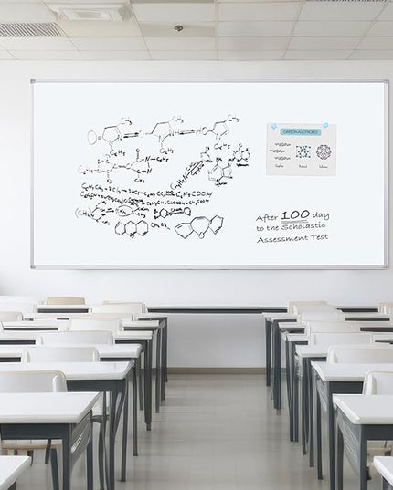 Large Dry Erase Board 96 x 48 Inch, maxtek Magnetic White Board Dry Erase for Wall 8' x 4' Wall-Mounted Aluminum Frame Presentation Marker Board with a Long Pen Tray for Classroom, Office & Home