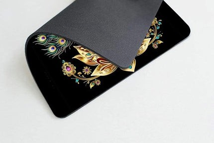 Square Mouse Pad Peacock on Lotus with Jewels-20,Gaming Mouse Pads for Desk,Soft Computer Waterproof Non-Slip Mouse Mat