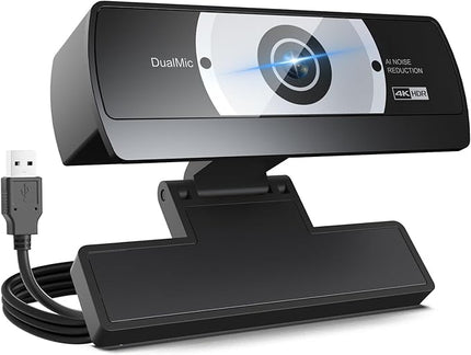 4K Webcam for PC - 4K Ultra HD Computer Camera with PDAF Autofocus, AI Noise-Canceling Mic, USB Plug & Play, 80° FOV & Auto Lighting Correction for Laptop & Desktop (Social Streaming Video Call)
