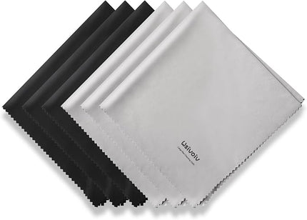 Wsivoiv 6PCS Large Eyeglass Cleaning Cloths, 12 x12 inches Glasses Cleaner, Individually Wrapped, Premium Microfiber Cleaning Cloth for Glasses, TV, Laptop Screens and Lens, Easier to Grip and Use