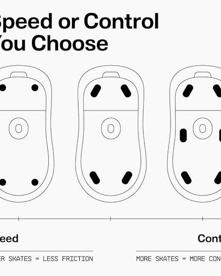 Wallhack PTFE Pill Mouse Skates | Premium Universal Skates for Gaming Mice | Ultra-Smooth Glide on Cloth & Glass Pads | Customize Speed & Control | Fast, Easy to Apply | Black 7mm x 14mm