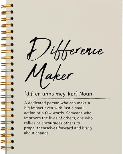 OXW Beige Notebooks for Work, Difference Maker Gift Meeting Notebook Journal for Writing, Employee Appreciation Gifts, Thank You Gifts for Women Men Leader Mentor Boss Manager, 5.5"x8.3"