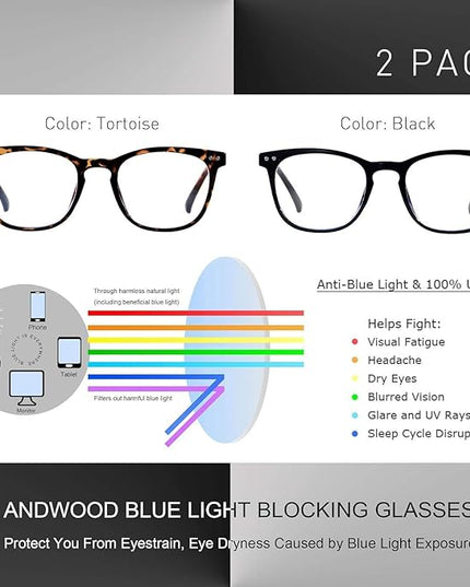ANDWOOD Blue Light Blocking Glasses Women Men Computer Small Face Clear Bluelight Blocker Eyeglasses Frame