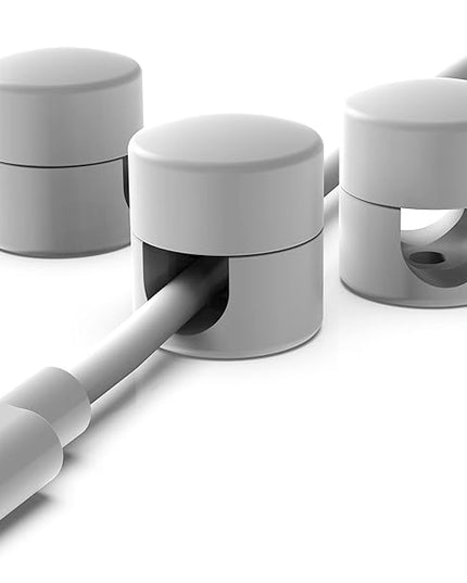 Cable Anchors for Desk Organization White | Premium Aluminum Cord Organizers | Charger + Cable Management Clips for Home & Office | Stylish, Sturdy, & Functional | (3 Pack)
