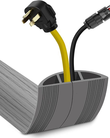Floor Cord Cover 3.3FT Cord Covers for Wires on Floor Protect Wires & Prevent Trip Hazards, Easy to Cut for Home, Office, School, Concerts, Cavity W0.6in x H0.32in