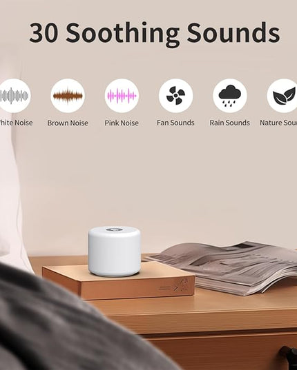 Mini Portable Sound White Noise Machine Baby Patter for Sleep with 30 Soothing Sounds for Baby Kids Adults 32 Volume Levels Sleep Soother Auto-Off Timer for Travel Home Office Privacy
