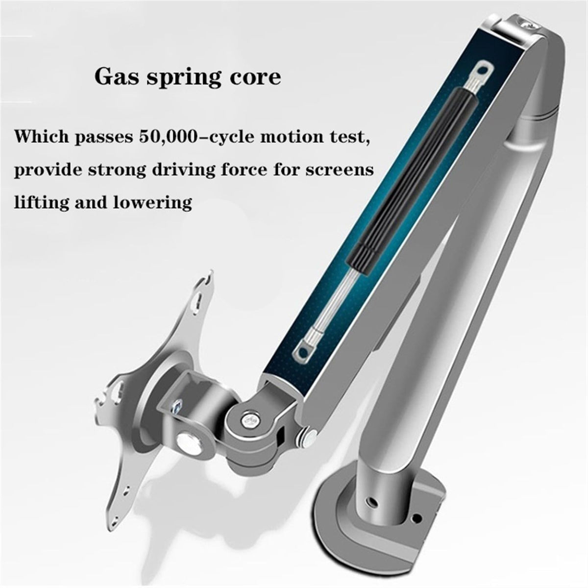 Monitor Mount Arm Single Monitor Arm Fits 17-30" Screens Within 19.8 lbs, Adjustable Gas Spring Monitor Desk Mount with C-Clamp & Grommet Base, Max VESA 100x100mm Monitor Desk Mount(Silver Gray)