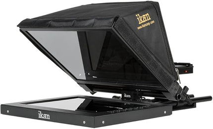 Ikan 12-inch Portable Teleprompter Kit, Adjustable Glass Frame, Easy to Assemble, Extreme Clarity (PT1200) - Black