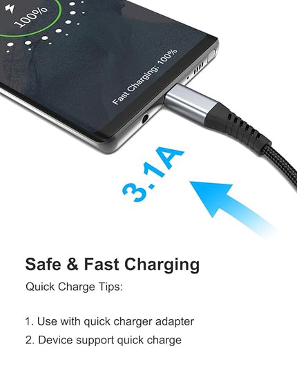 Short USB C Cable 1FT, 3-Pack USB A to USB C Cord 1 Foot USB C Charger Cable Fast Charging Braided USB Type C Short Cable for iPhone 16 15 Pro Max, Samsung Galaxy S24 S23, Moto G8, Google Pixel