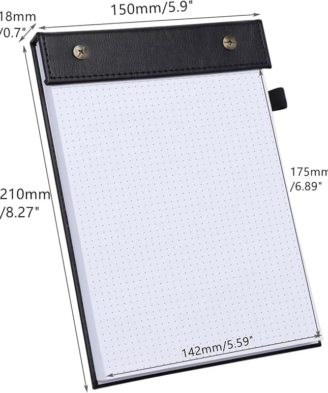 Mogoostry A5 Dot Planning Pads 5.9" x 8" Planner To Do List Memo Note Pads Screw Binding Writing Paperboard Notepad, 100 Sheets per Pack, Black
