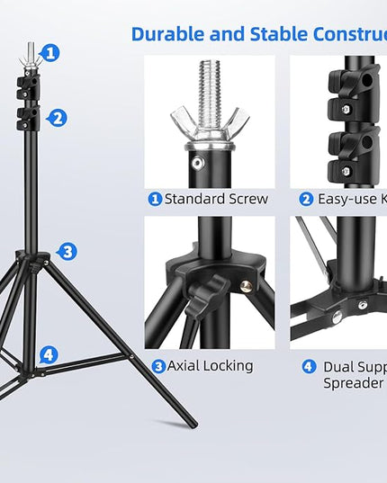 HEMMOTOP 7x5 ft(HxW) Green Screen Stand Kit, 6.5x5 ft Green Screen Backdrop with Stand for Streaming, Gaming, Zoom, Portable Greenscreen Background Kit with Clips & Carrying Case