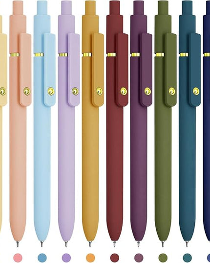 UIXJODO Colored Pens, 12 Pcs Colorful Pens Fine Point Smooth Writing Pen, 0.5mm Colored Ink Gel Pen for Journaling Note Taking, School Supplies Gifts for Women (12 Pcs Gold Vibrant and Vintage)