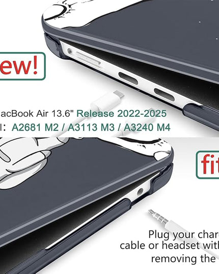 DONGKE for M4 MacBook Air 13.6 Inch Case 2025 2024 2023 2022 Model A3240 A3113 A2681 M3 M2 Chip, Plastic Hard Shell Case Cover with Touch ID for MacBook Air 13 Inch M4 - Astronaut
