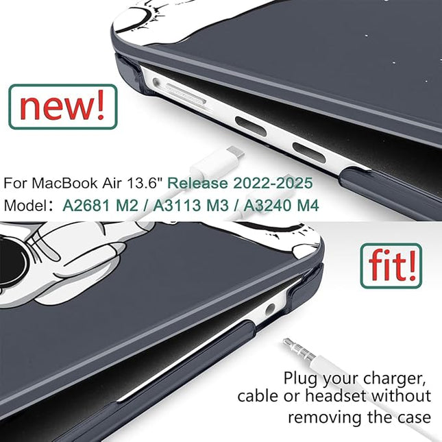 DONGKE for M4 MacBook Air 13.6 Inch Case 2025 2024 2023 2022 Model A3240 A3113 A2681 M3 M2 Chip, Plastic Hard Shell Case Cover with Touch ID for MacBook Air 13 Inch M4 - Astronaut