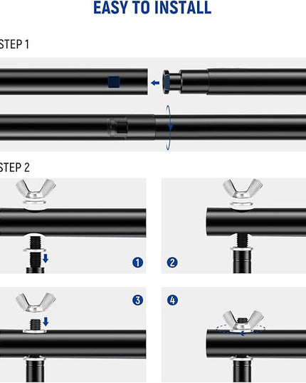 NEEWER 8.5x10ft Adjustable Backdrop Stand Kit, Photography Background Support System with 4 Crossbars, 6 Spring Clamps, 6 Backdrop Clips, 2 Sandbags, and Carrying Bag for Photo Video Party Ceremony