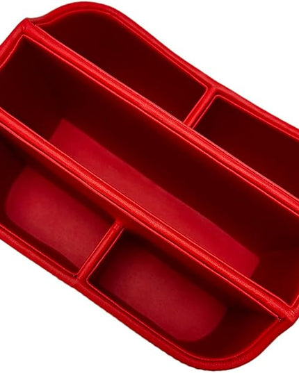 UnionBasic Rotating Desk Organizer, 360 Degree Desk Spinning Caddy, Desktop TV Guide/Mail/Media/Remote Controller Holder Organizer, Red
