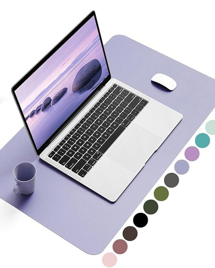 YSAGi Non-Slip Leather Desk Pad, Waterproof Laptop Computer Desk Keyboard Mat, Table Protector Blotter Mat, Large Mouse Pad for Office/Work/Home/Decor(Lavender, 23.6" x 13.7")