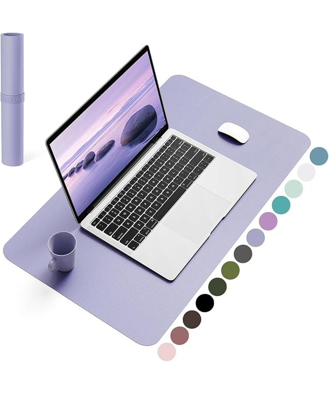 YSAGi Non-Slip Leather Desk Pad, Waterproof Laptop Computer Desk Keyboard Mat, Table Protector Blotter Mat, Large Mouse Pad for Office/Work/Home/Decor(Lavender, 23.6" x 13.7")