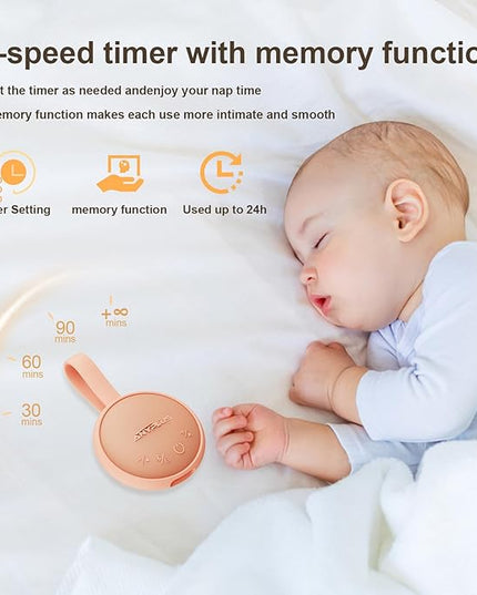 White Noise Sound Machine, Portable Sound Machine for Sleeping Adults & Baby, with Bluetooth 5.1/24 Soothing Sounds/Battery Powered/3 Timer Memory Function for Office/Bedroom/Travel (Orange