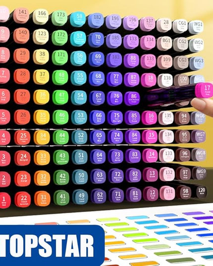 262 Colors Alcohol Markers for Artist Drawing - Dual Tip Art Markers for Adult Coloring Painting Supplies (262 Black Shell)