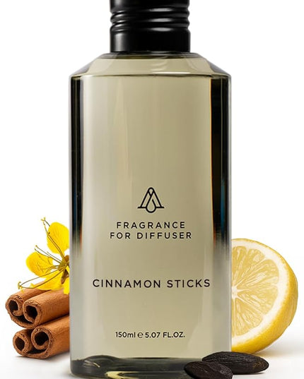 AromaPlan Hotel Scents Cinnamon Sticks 5 Fl Oz (148ml), Luxury Home and Hotel Fragrance Diffuser Oil for Aromatherapy - USA Made, Bigger Bottle, Bolder Aroma & Longer Lasting