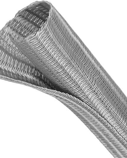 Split Wire Loom Tubing, Cable Protector Sleeve, Braided Cable Management for TV/Computer/Home Theater/Engine Bay, Cord Protectors from Pets No Chew (Grey, 1/8"-10ft)