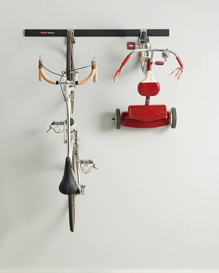 Rubbermaid FastTrack Garage Storage Bike Storage Kit, 3 Piece, All in One Rail Hook Kit Organizer, Heavy Duty Organization for Home/Garage/Wall/Shed